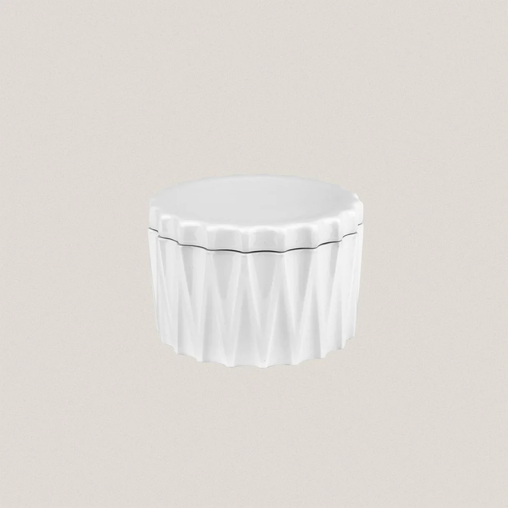 White Fol Round Box